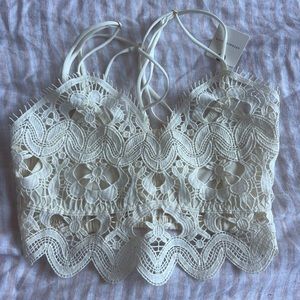 Anthropologie bandeau top in XS cream